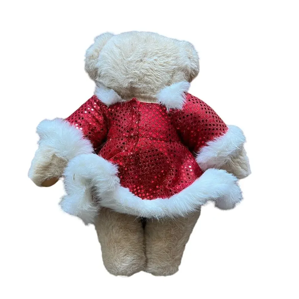 Vermont Teddy Bear Christmas Xmas Holiday Bear Mrs. Claus Red White